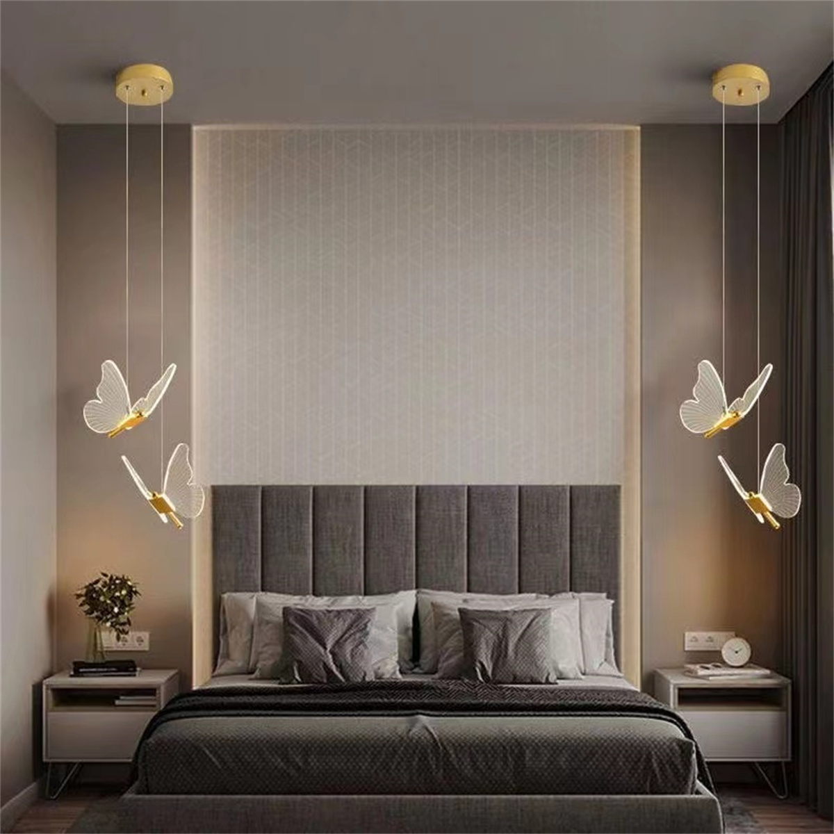 Hanging Moon Lamp - Bedside Butterfly Chandelier Art Mini Chandelier