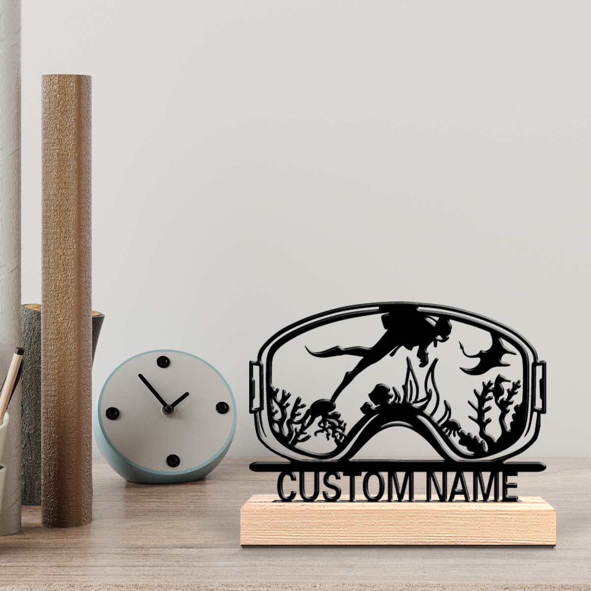Home Decor Center - 1pc Cute Personalized Custom Diving Wooden