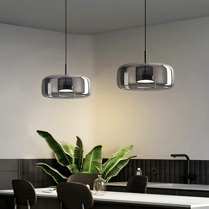 Hanging Moon Lamp - Modern Glass Pendant Lamp LED Chandeliers