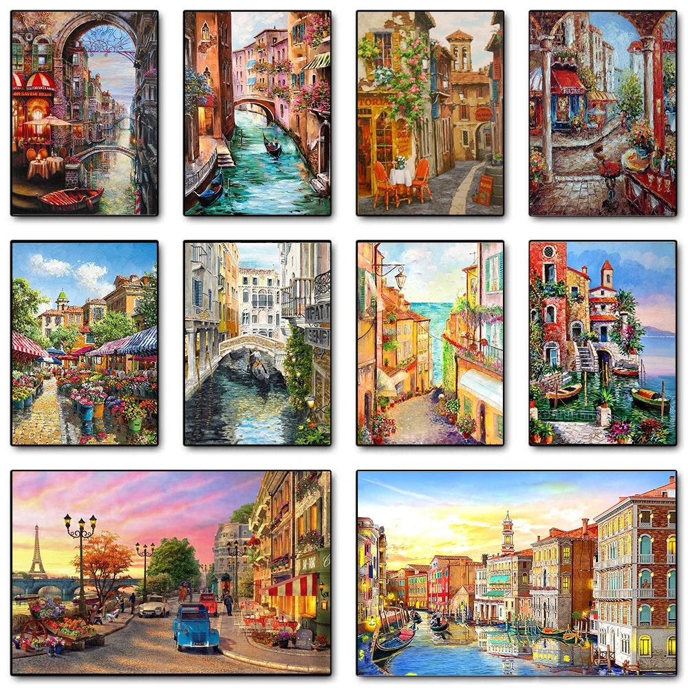 Home Decor Essentials - Modern Paris Street Landscape Canvas Painting
