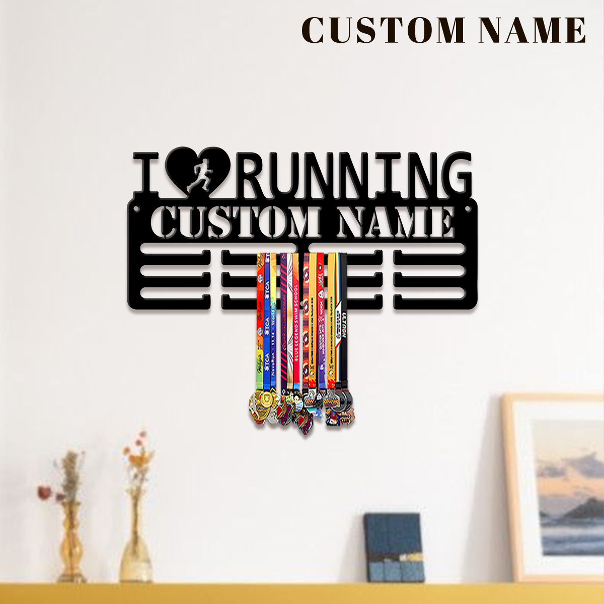 Home Decor Center - Custom I Love Running Metal Medal