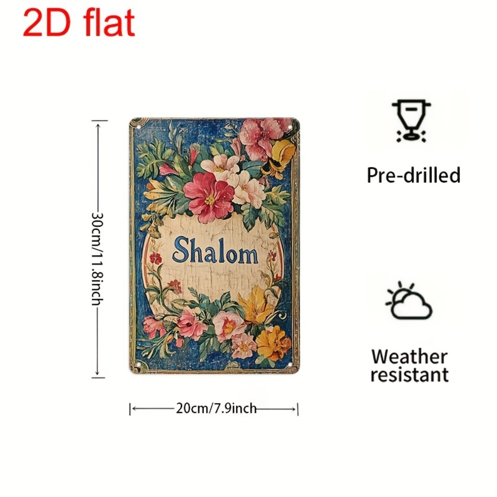 Home Decor Free - CIFBUY Vintage Floral Shalom Aluminum Wall