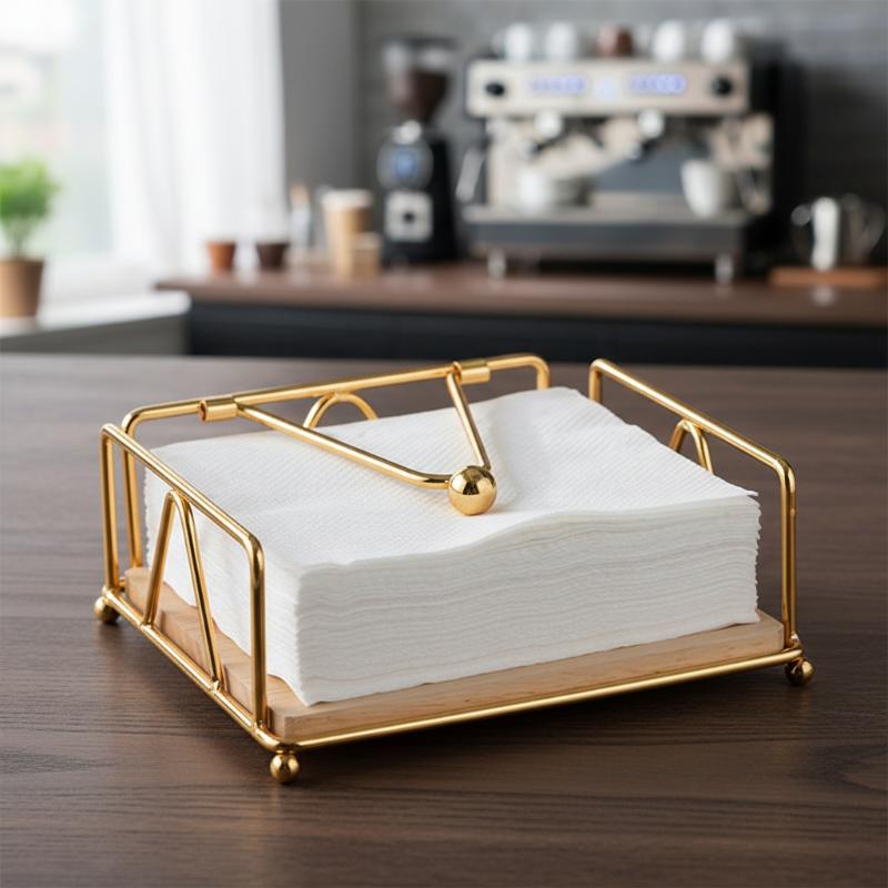 Home Decor Center - Iron Square Napkin Holder, Flat Paper