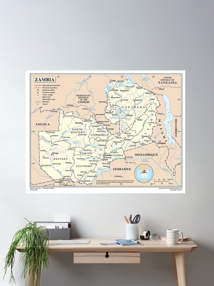 Zambia Map, Print Art Canvas P - Home Decor Zambia review and price