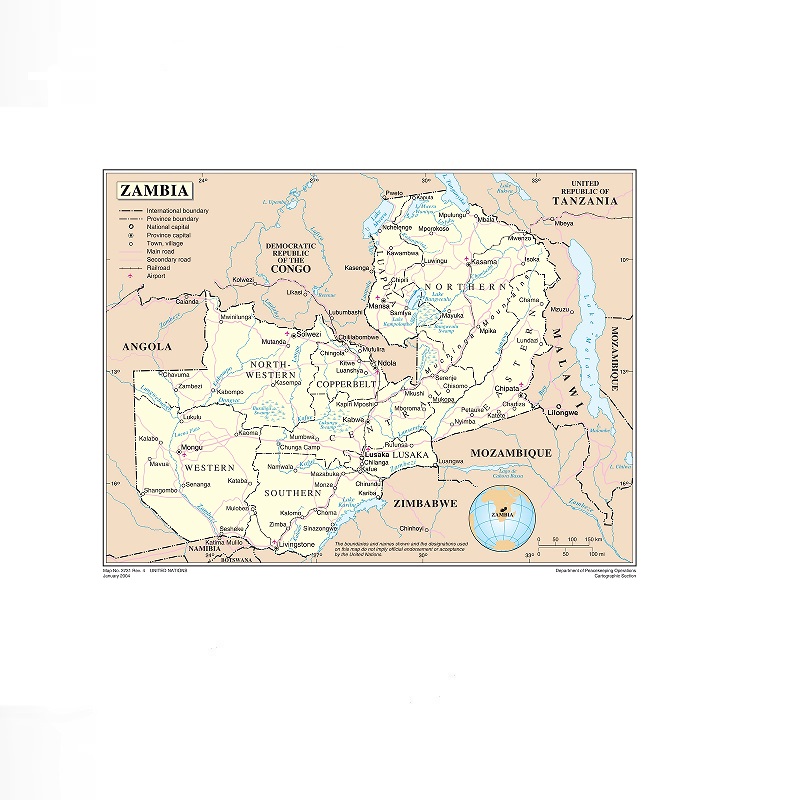 Zambia Map, Print Art Canvas P - Home Decor Zambia review and price
