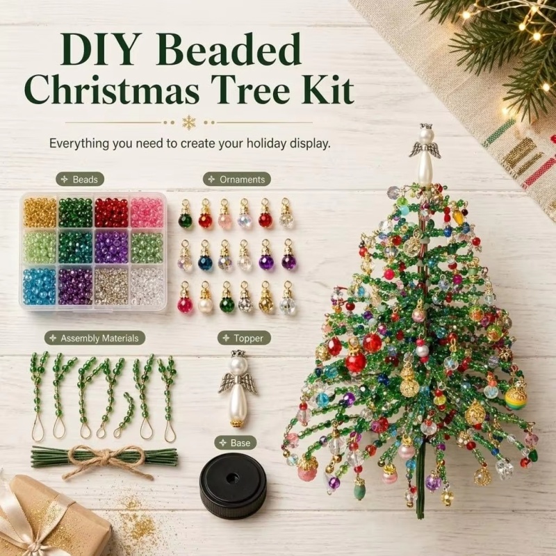 DIY Beaded Christmas Tree Kit  - Home Decor Xmas Tree review and price