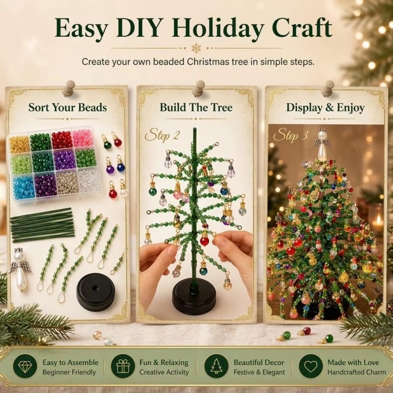 DIY Beaded Christmas Tree Kit  - Home Decor Xmas Tree review and price