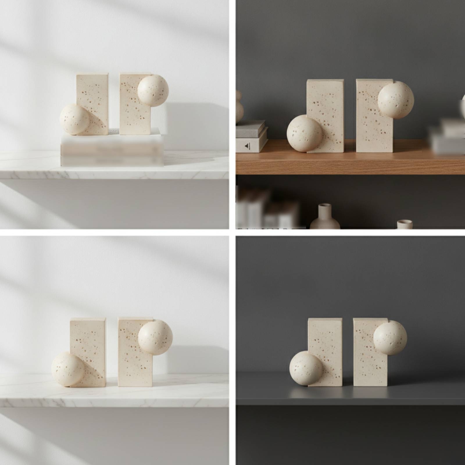 Sculptural Bookends Stone-Look - Aesthetic Bookend review and price