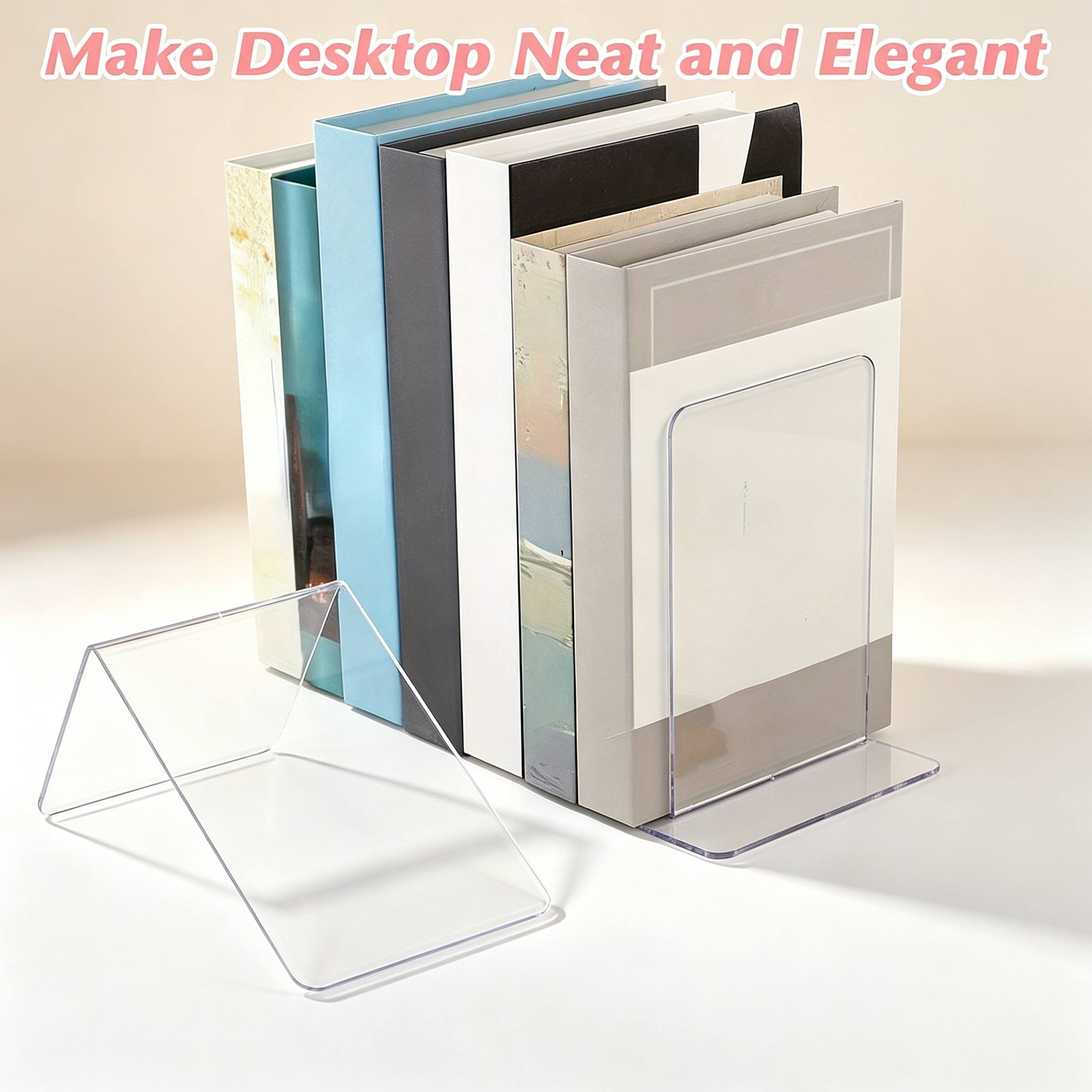 6 Pcs Transparent Acrylic Book - Aesthetic Bookend review and price