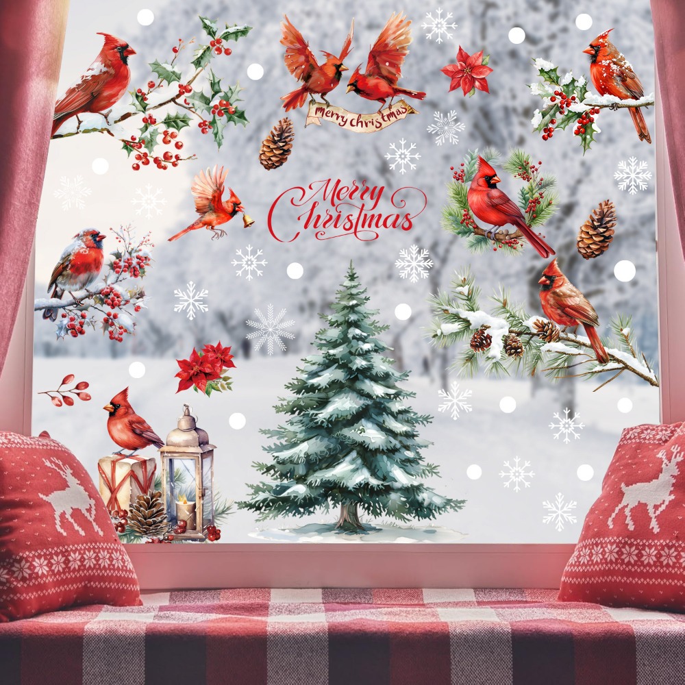 9pcs Christmas Window Decals C - Home Decor Xmas Tree review and price